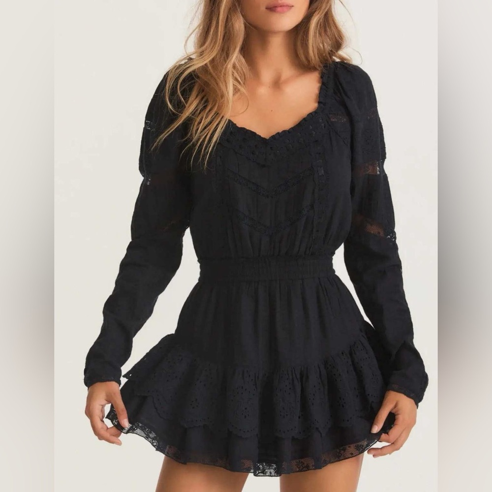 Loveshack fancy Sanaya black dress size small